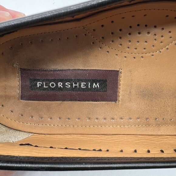 Florsheim Mens 11.5 D Bowman Black Cognac Leather Tassel Weave Loafers Timeless main image 12